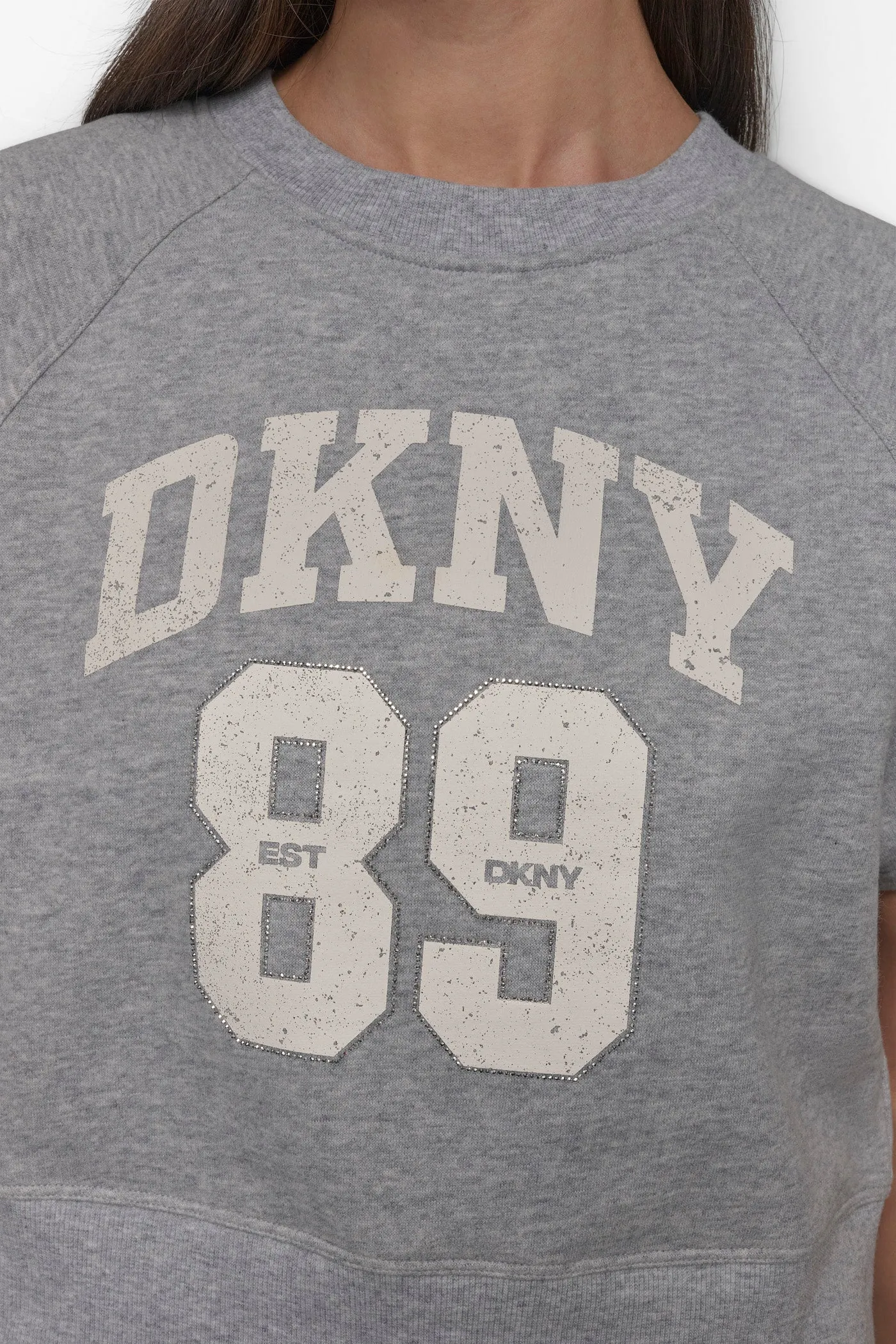CROPPED CRYSTAL LOGO PERFORMANCE SWEATSHIRT sold by DKNY product image thumbnail 5