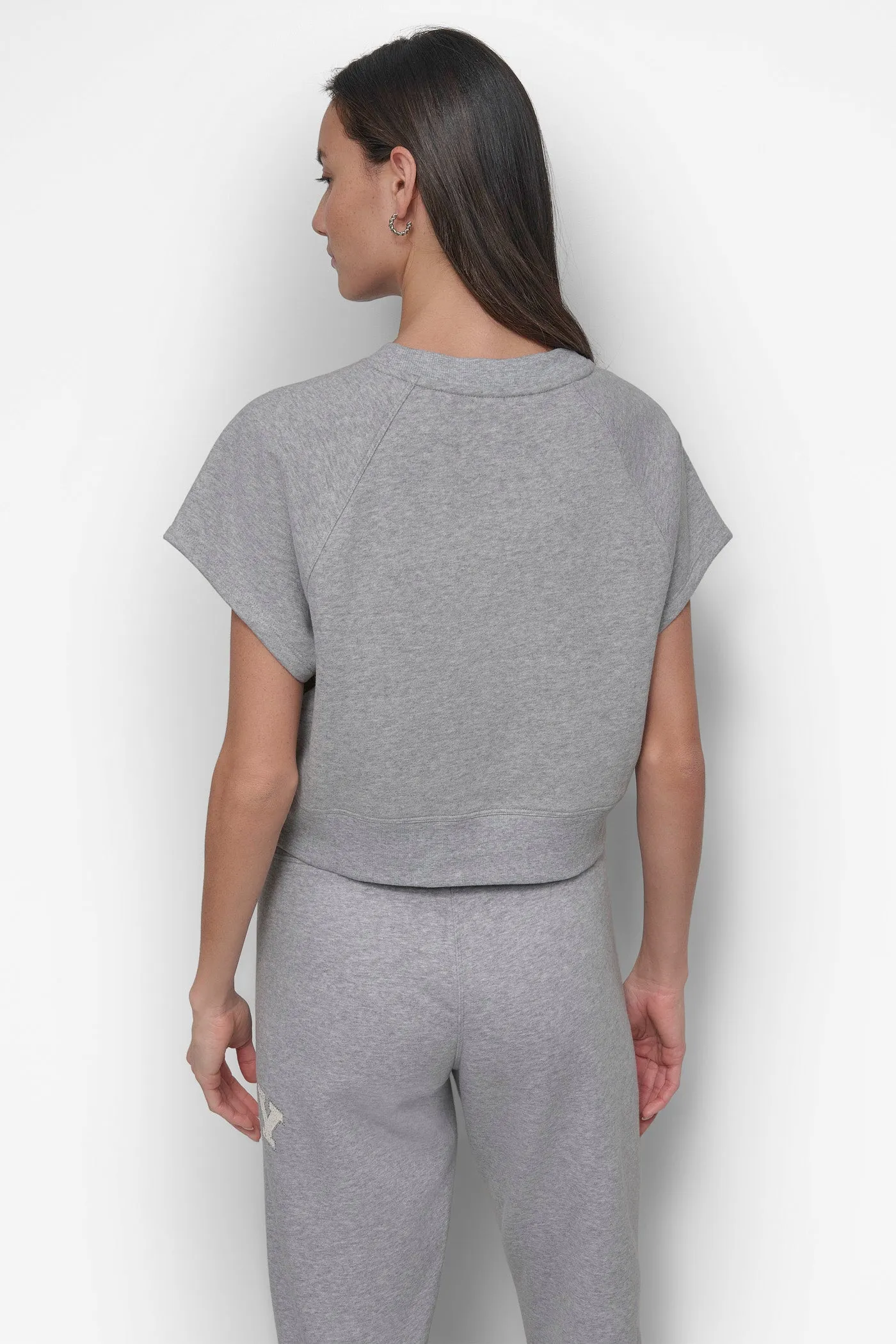 CROPPED CRYSTAL LOGO PERFORMANCE SWEATSHIRT sold by DKNY product image thumbnail 2