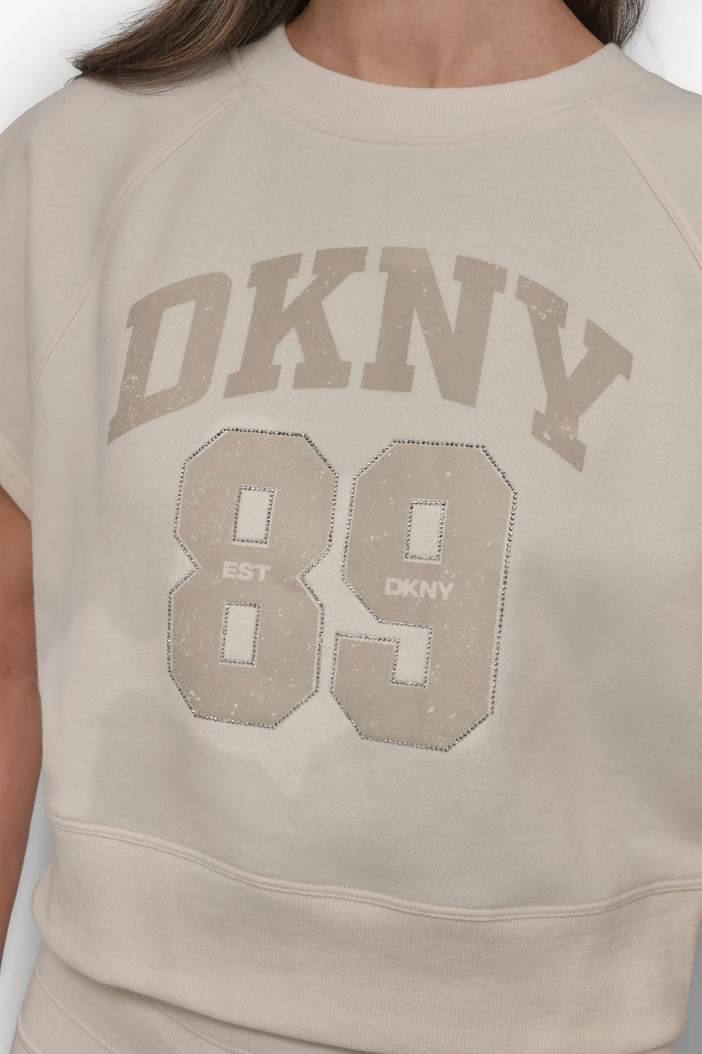 ARCHED DKNY 89 DISTRESSED RHINESTONE LOGO CROPPED sold by DKNY product image thumbnail 5