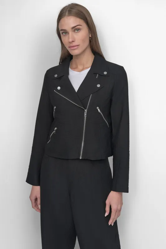 ZIPPER CRINKLE JACKET sold by DKNY