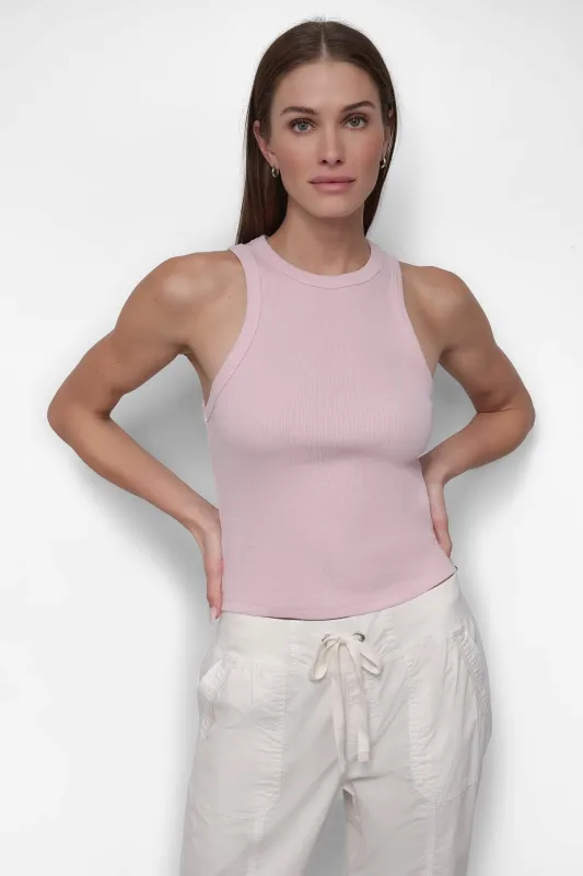 RIBBED HIGH NECK TANK sold by DKNY