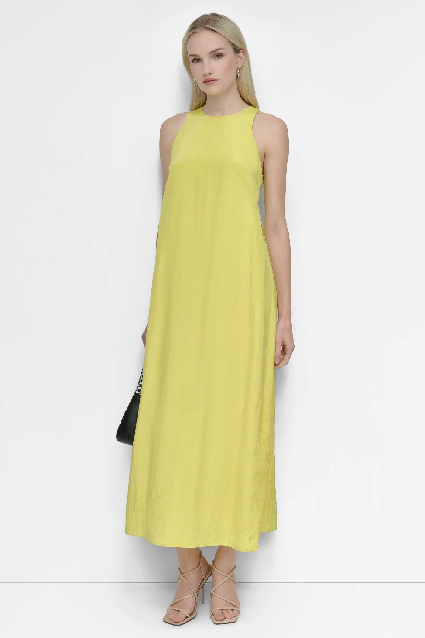 SLEEVELESS SCOOP NECK LONG TUNIC WITH SIDE PLEATS sold by DKNY