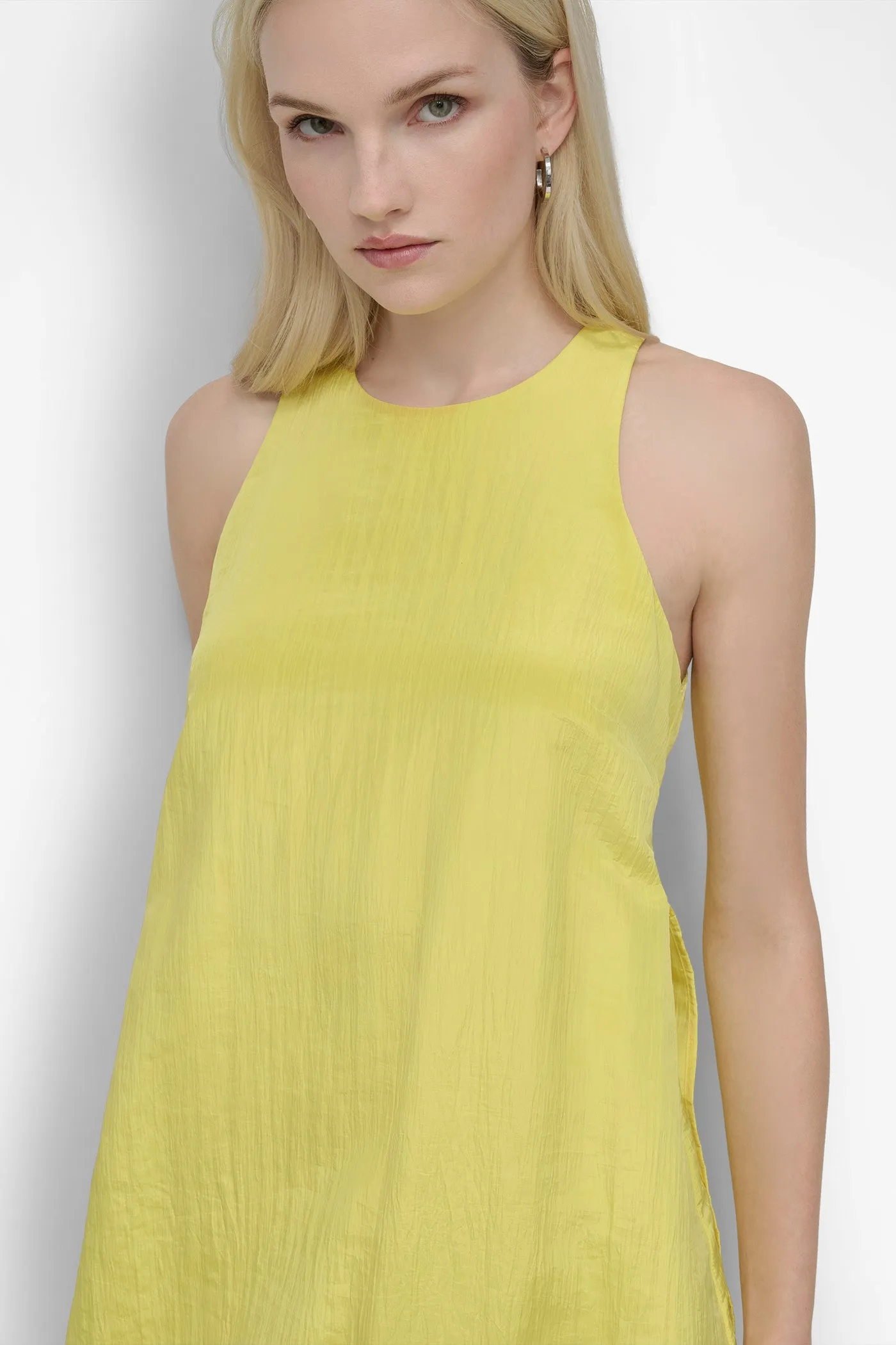 SLEEVELESS SCOOP NECK LONG TUNIC WITH SIDE PLEATS sold by DKNY product image thumbnail 4