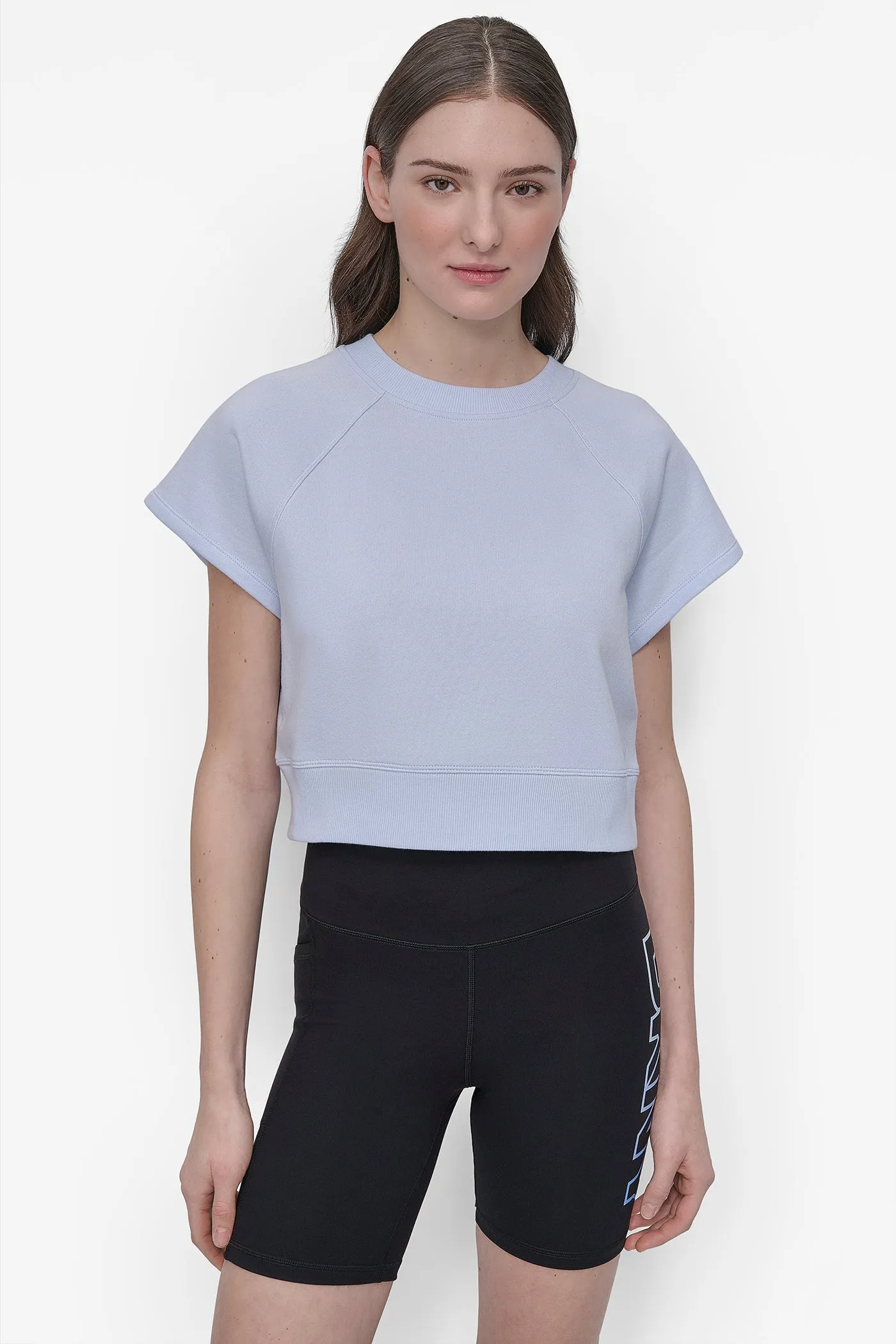 LOGO SHORT SLEEVE CROPPED PULLOVER sold by DKNY