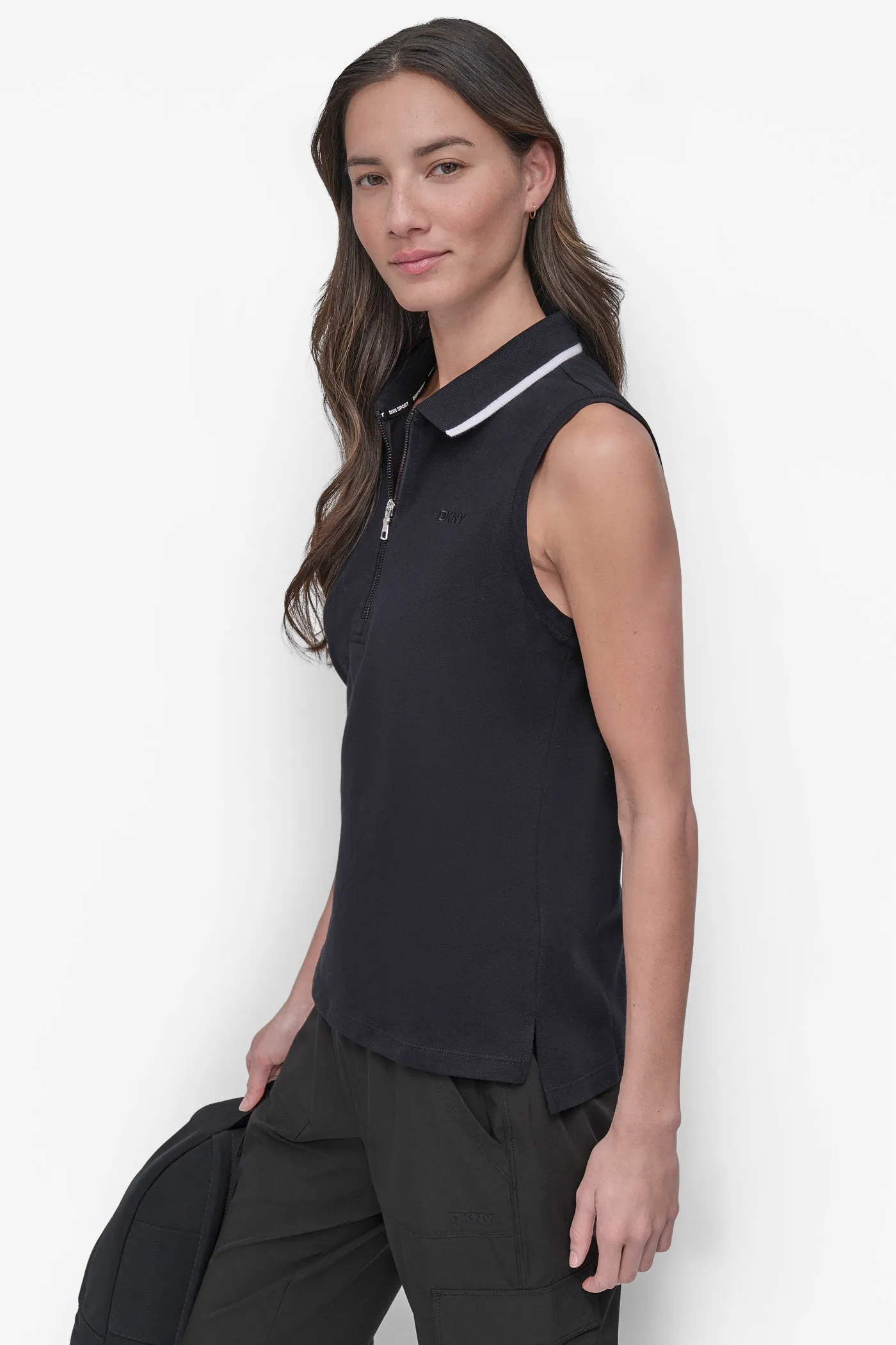 LOGO-EMBROIDERED PERFORMANCE POLO TANK sold by DKNY product image thumbnail 3