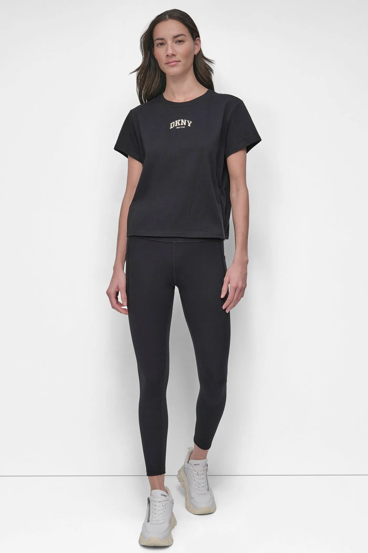 DISTRESSED VARSITY LOGO MEET & GREET TEE sold by DKNY product image thumbnail 4