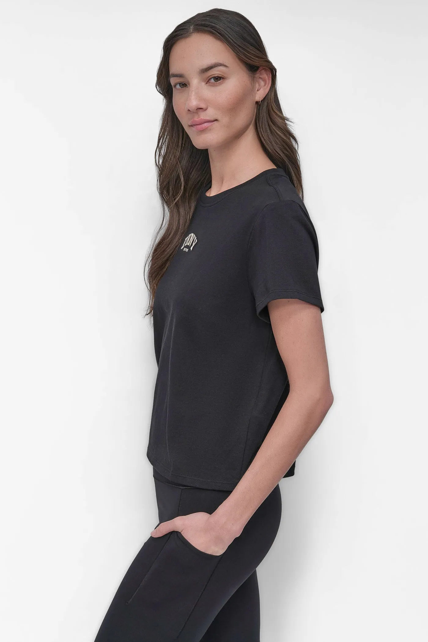 DISTRESSED VARSITY LOGO MEET & GREET TEE sold by DKNY product image thumbnail 3