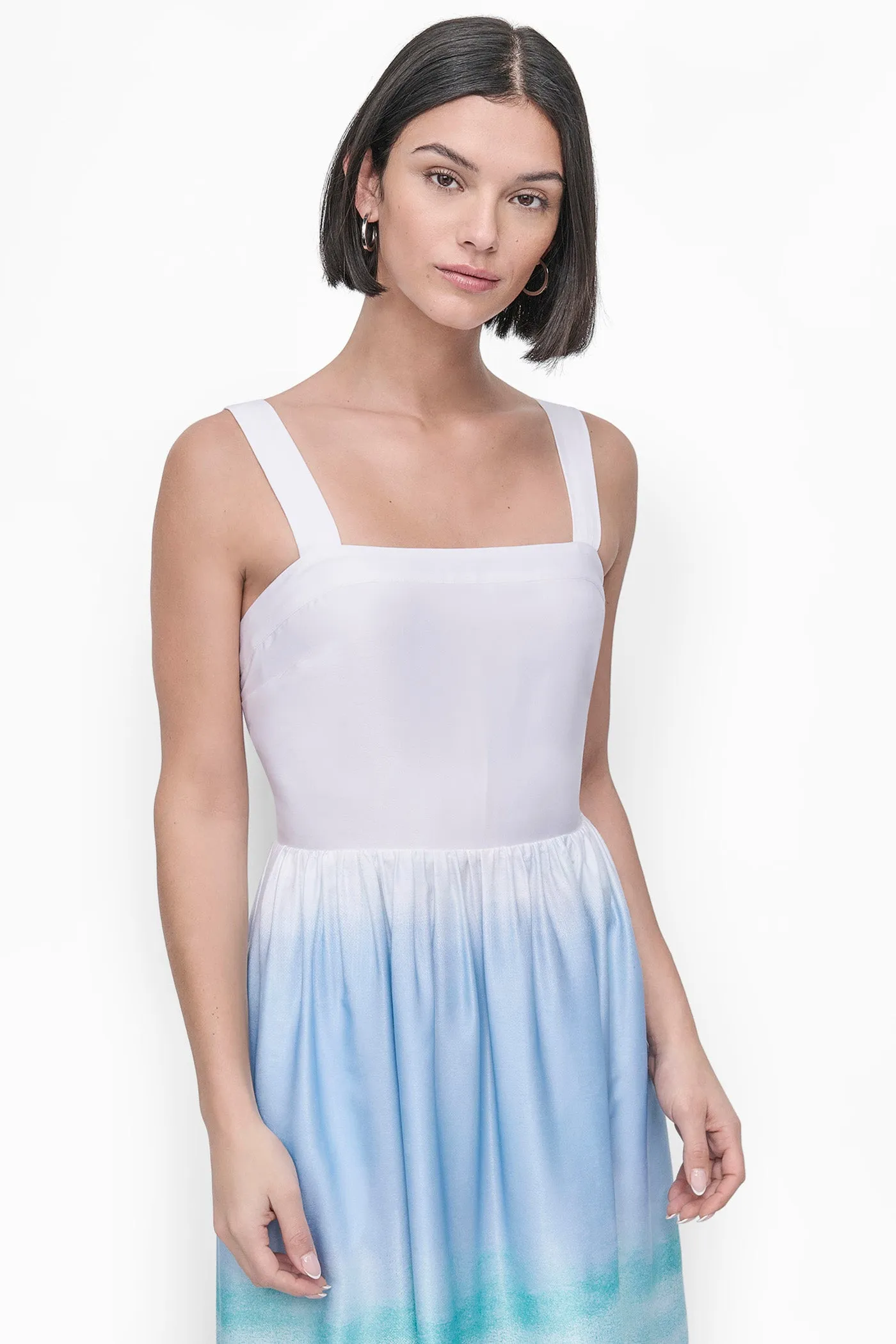 SLEEVELESS PRINTED SATIN DRESS sold by DKNY product image thumbnail 4