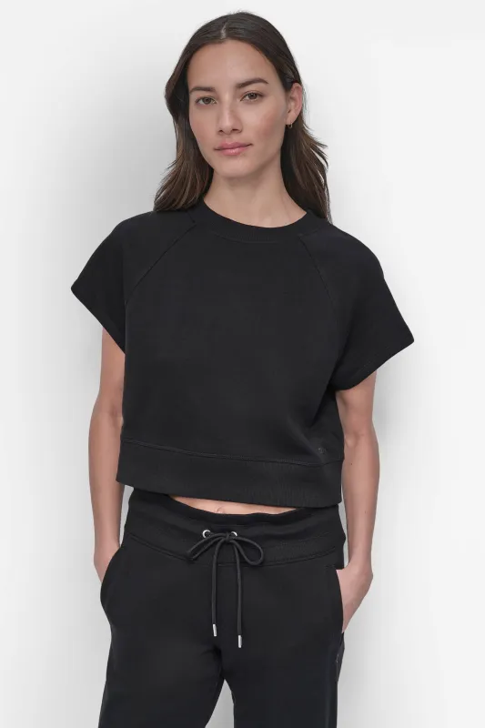 LOGO SHORT SLEEVE CROPPED PULLOVER sold by DKNY