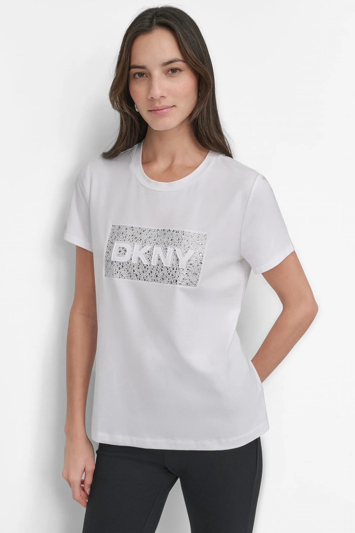 SHORT SLEEVE STUD LOGO TEE sold by DKNY