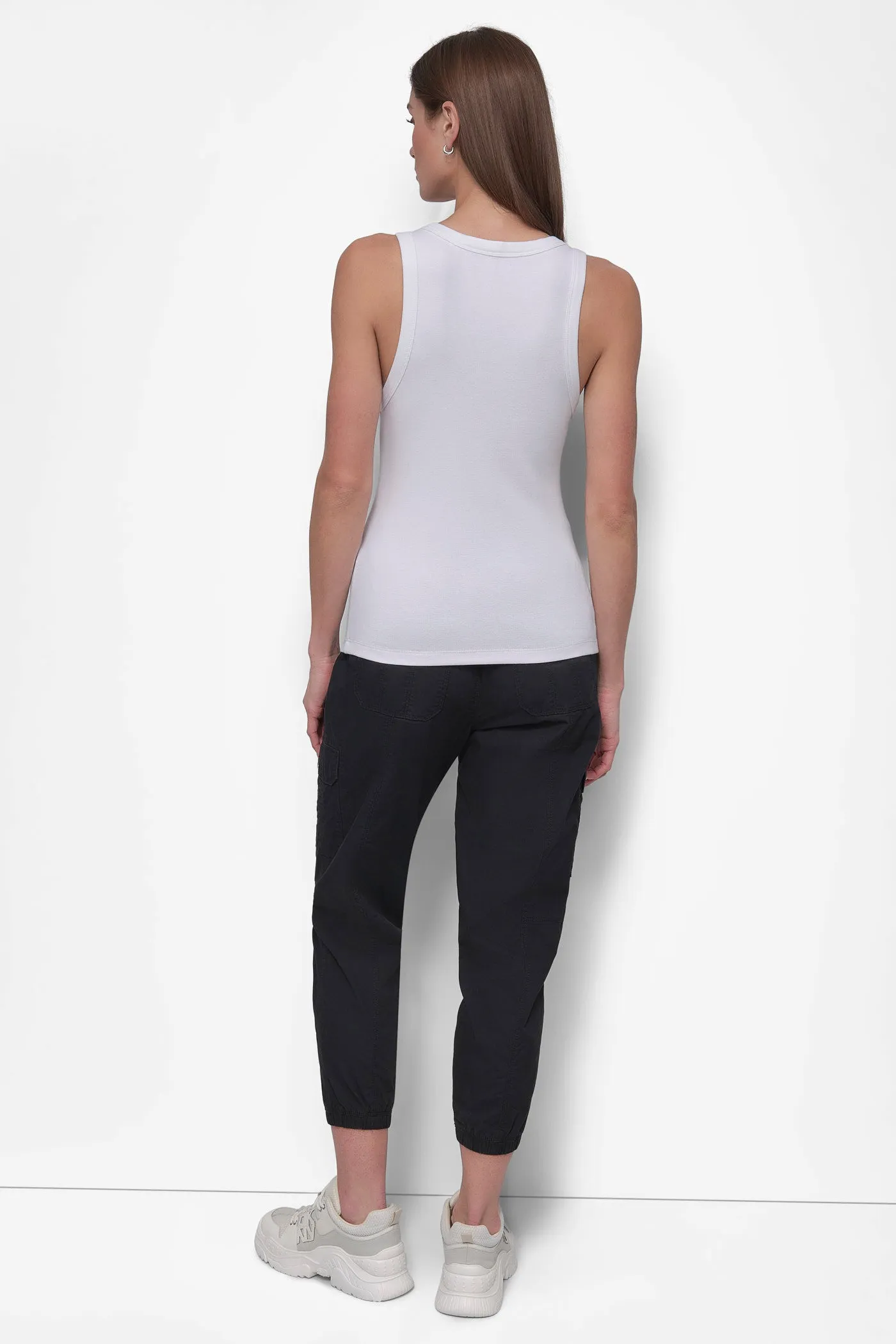 RIBBED CREW NECK TANK WITH LOGO PATCH sold by DKNY product image thumbnail 2