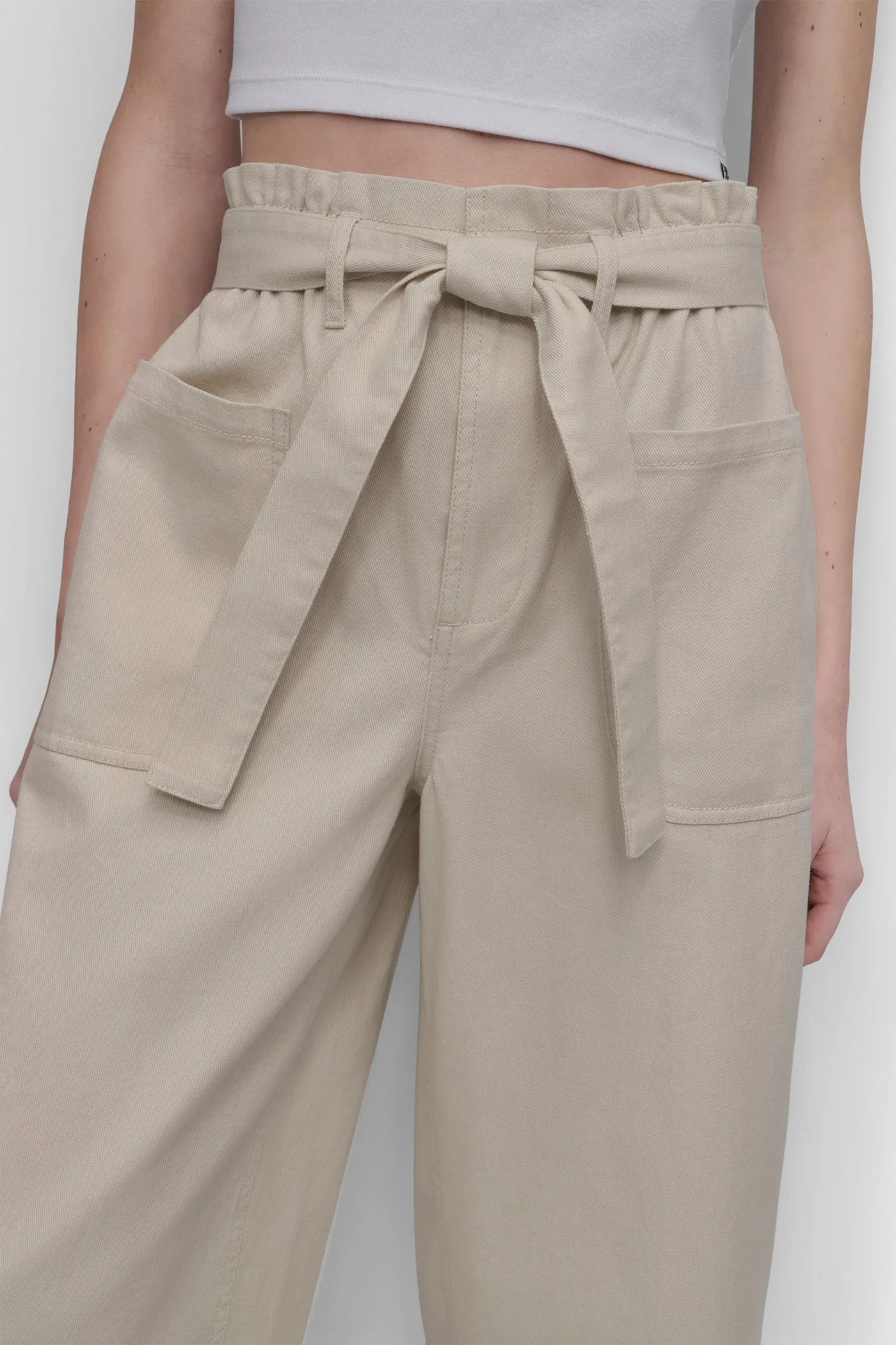 HIGH WAIST PAPER BAG PANT WITH SELF BELT sold by DKNY product image thumbnail 4