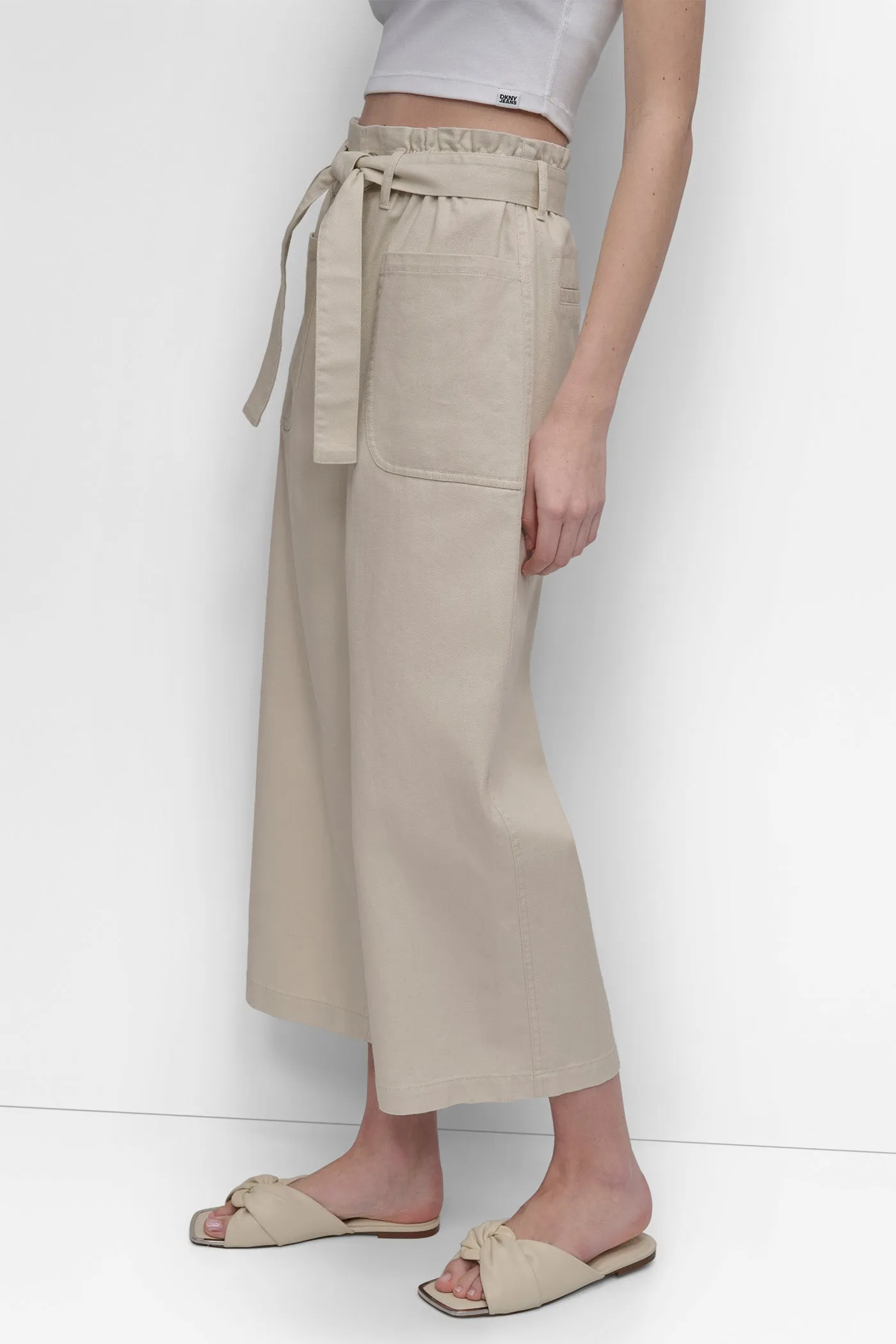 HIGH WAIST PAPER BAG PANT WITH SELF BELT sold by DKNY product image thumbnail 3
