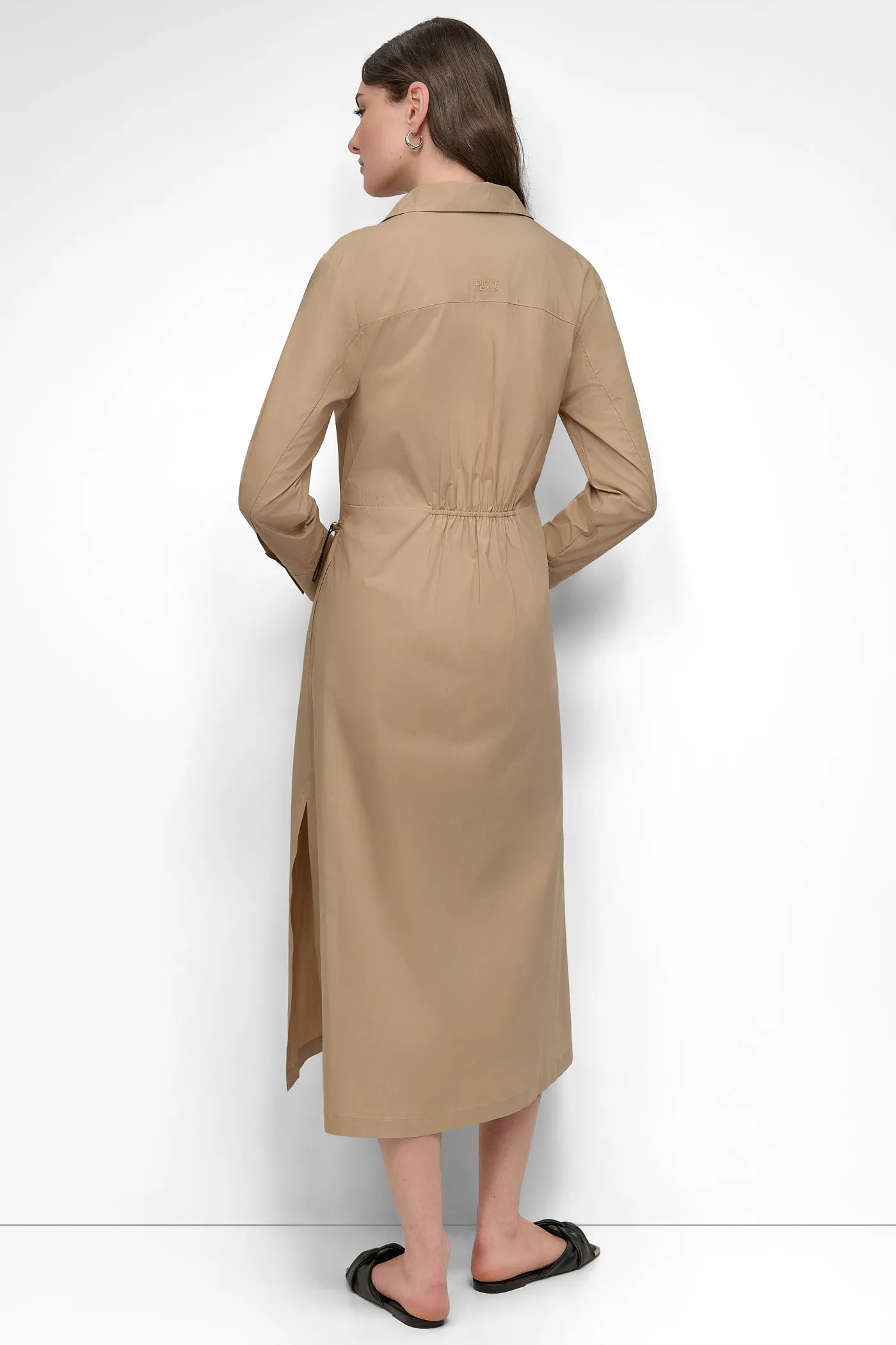 ADJUSTABLE WAIST MIDI SHIRT DRESS sold by DKNY product image thumbnail 2