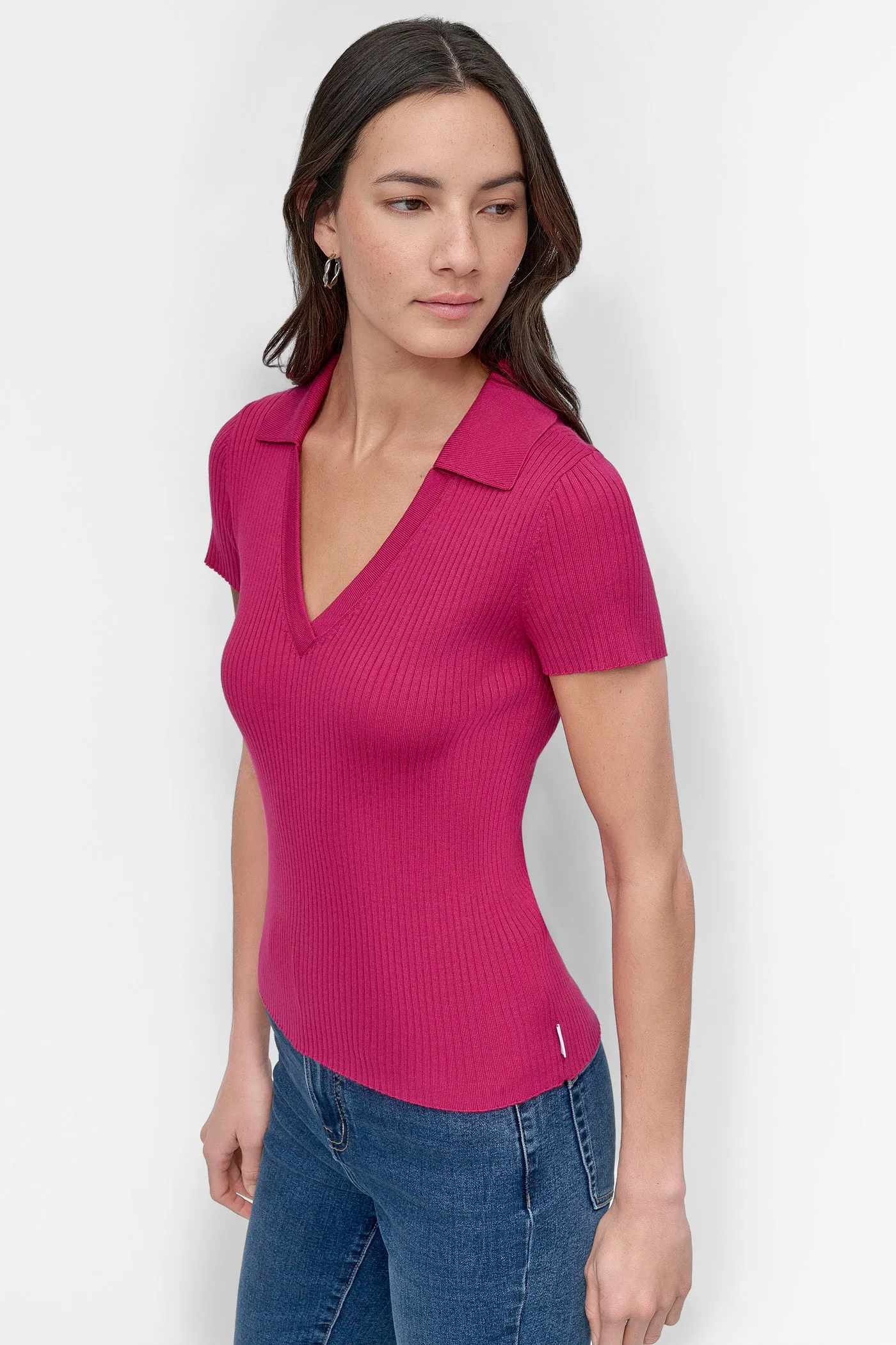 RIBBED POLO SWEATER sold by DKNY product image thumbnail 3