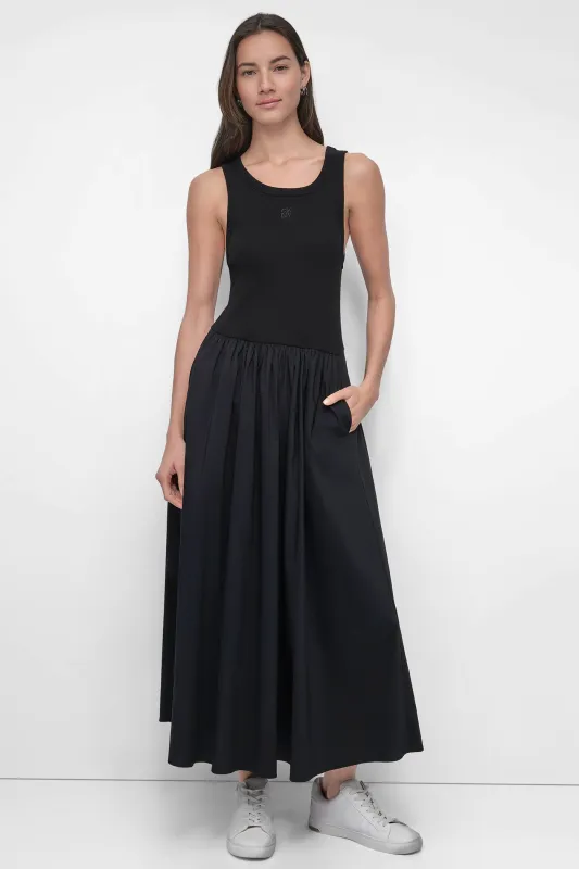 MIXED MEDIA MIDI TANK DRESS sold by DKNY