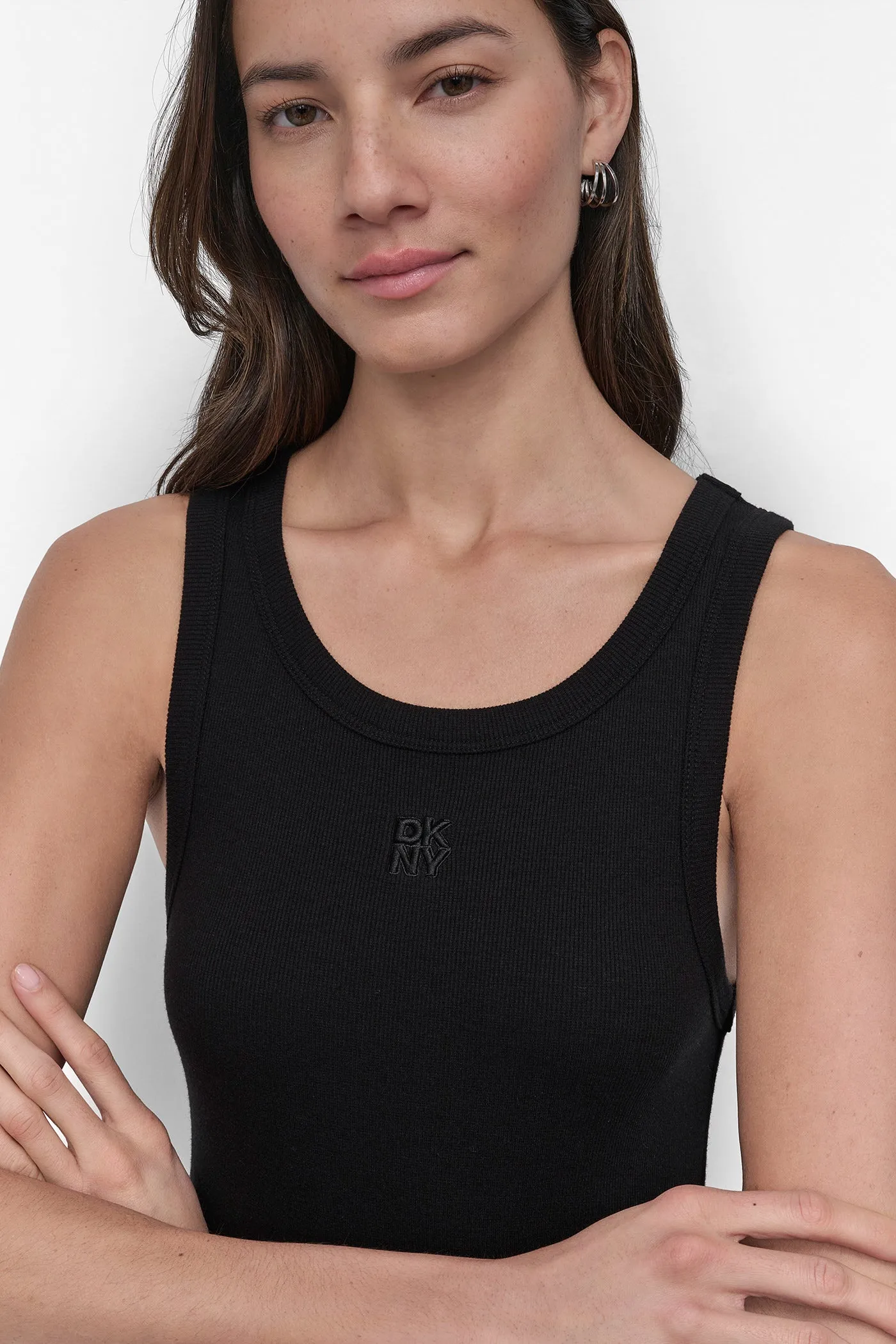MIXED MEDIA MIDI TANK DRESS sold by DKNY product image thumbnail 4