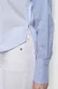 CROPPED LONG SLEEVE BUTTON FRONT SHIRT WITH MIXED STRIPE sold by DKNY