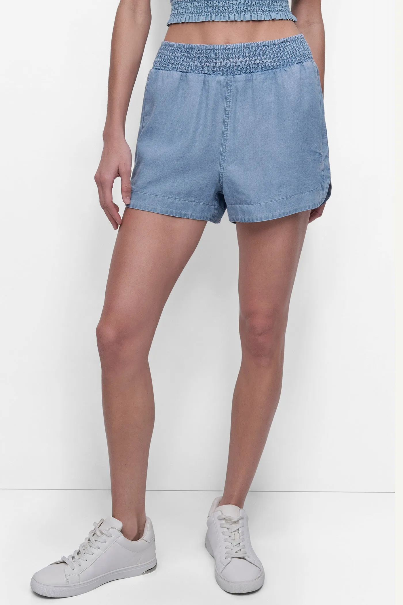 HIGH-RISE TENCEL™ SHORTS sold by DKNY