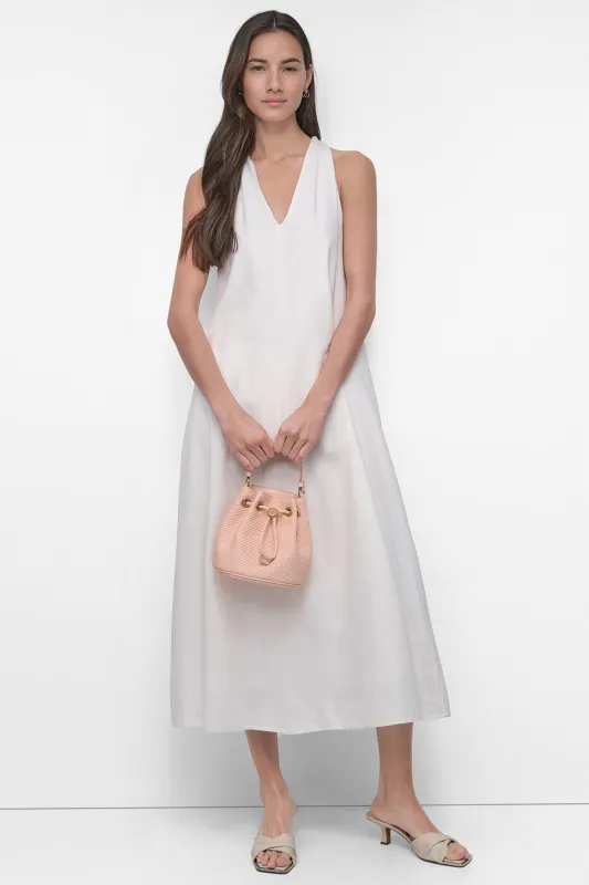 TWIST RACERBACK MIDI SWING DRESS sold by DKNY