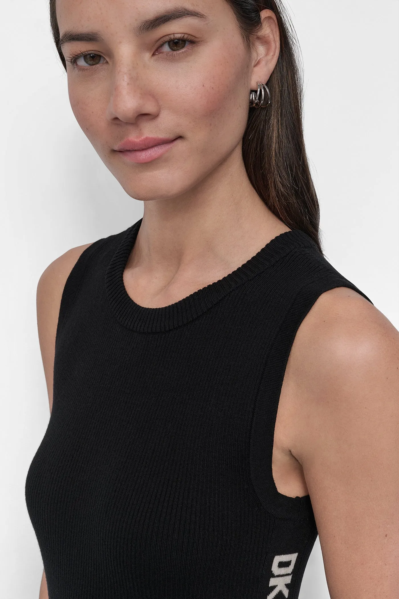 LOGO MIDI SWEATER TANK DRESS sold by DKNY product image thumbnail 5