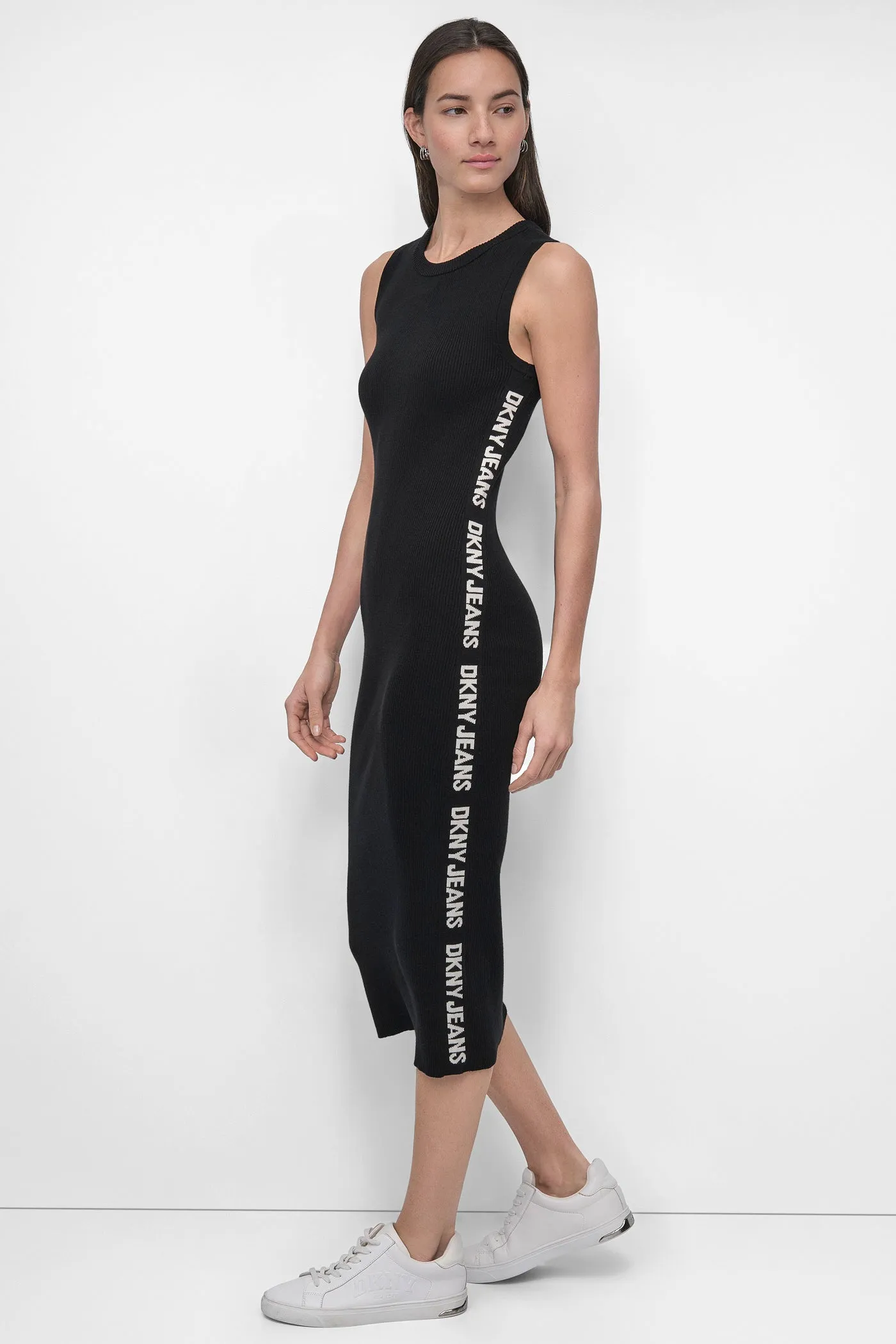 LOGO MIDI SWEATER TANK DRESS sold by DKNY product image thumbnail 3