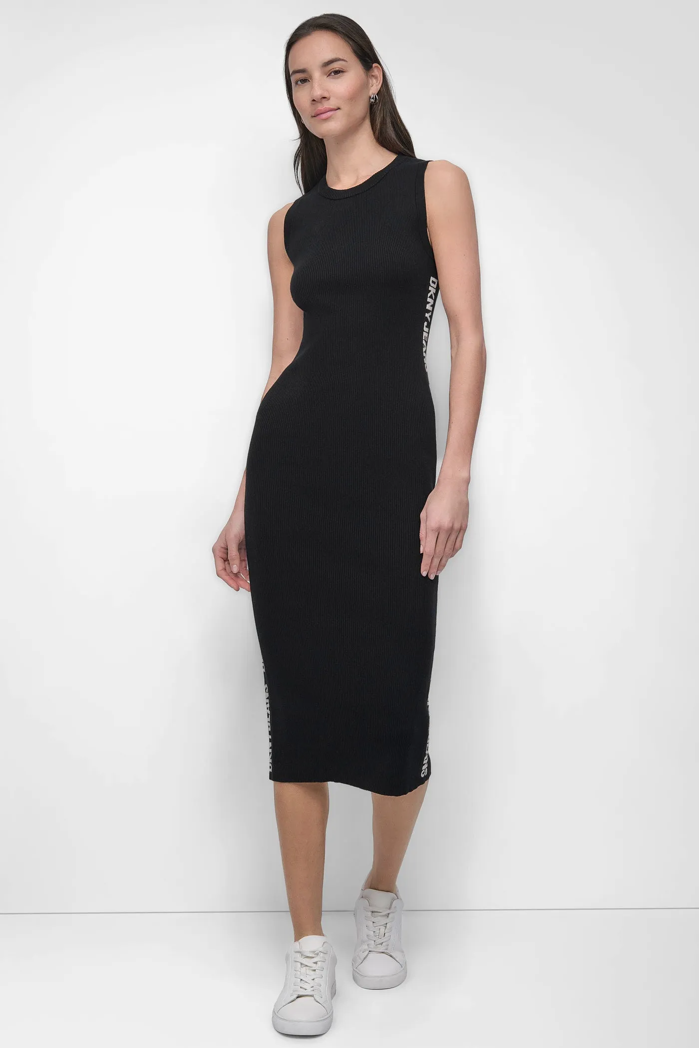 LOGO MIDI SWEATER TANK DRESS sold by DKNY
