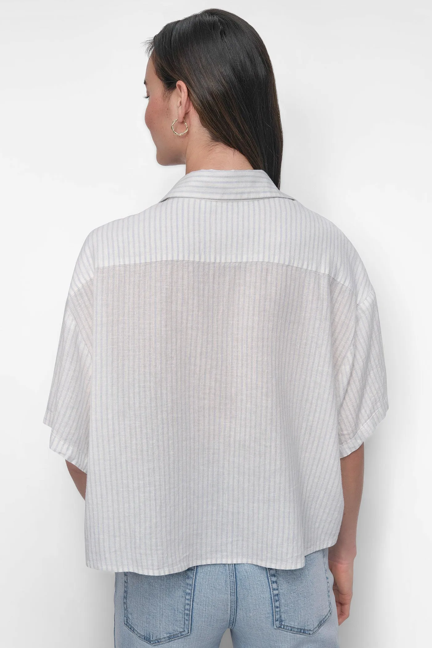 CROPPED LINEN-BLEND SHIRT sold by DKNY product image thumbnail 2