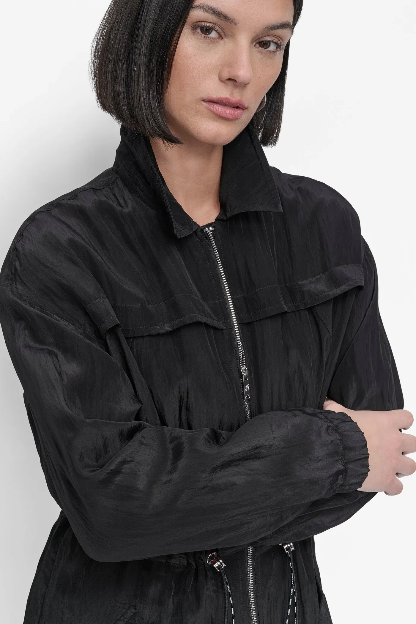 LONG SLEEVE TEXTURED ANARAK JACKET sold by DKNY product image thumbnail 4