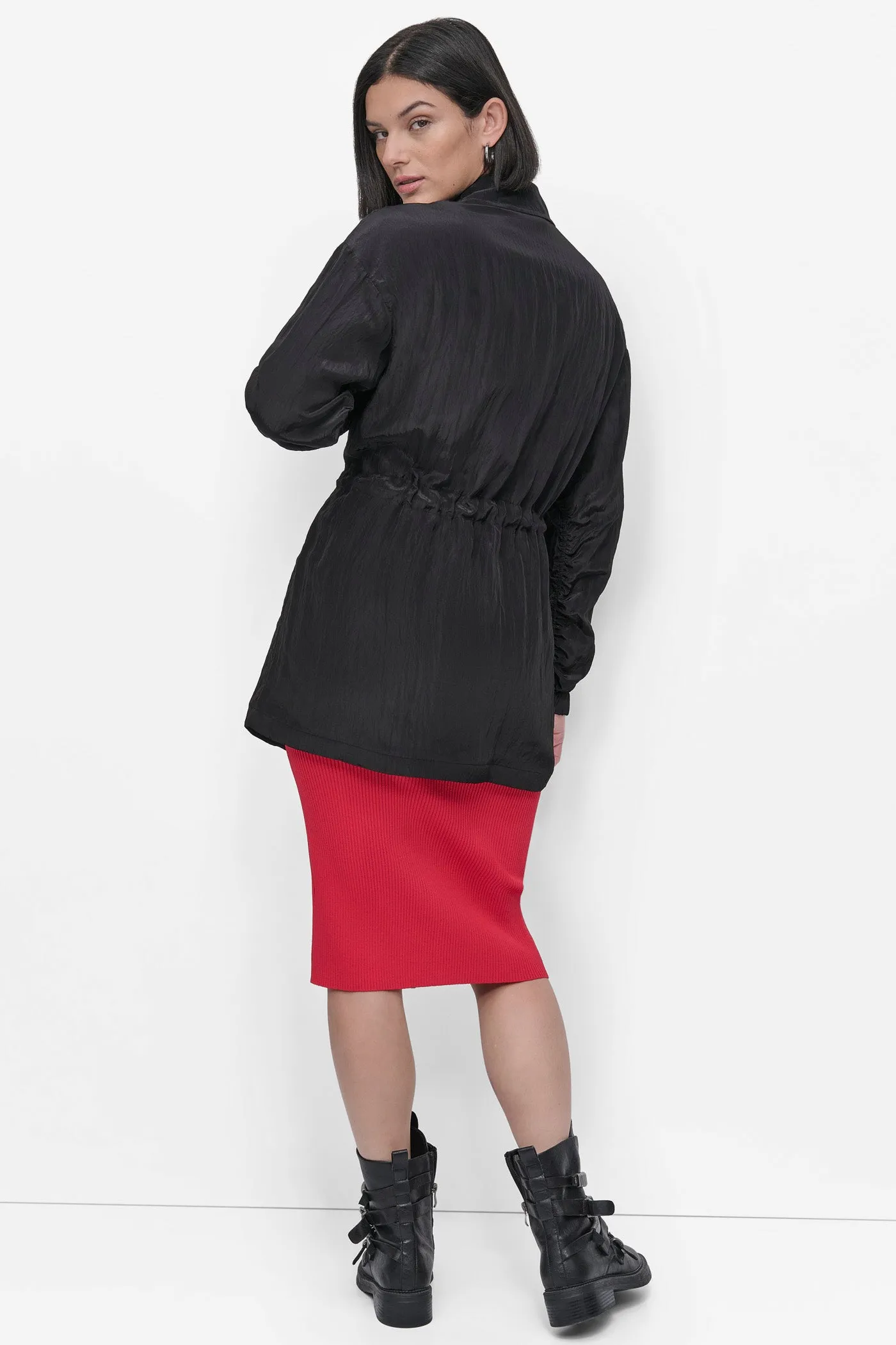 LONG SLEEVE TEXTURED ANARAK JACKET sold by DKNY product image thumbnail 2