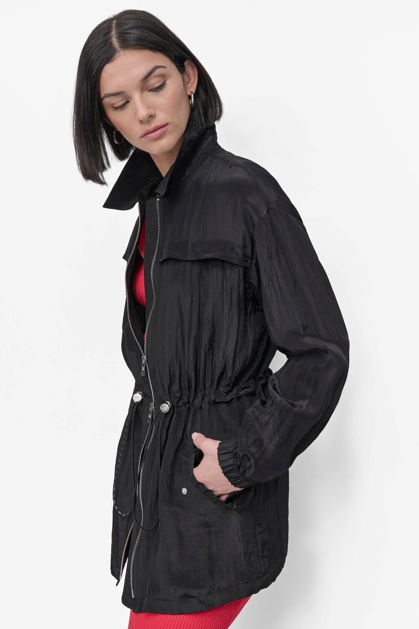 LONG SLEEVE TEXTURED ANARAK JACKET sold by DKNY product image thumbnail 3