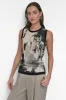 SLEEVELESS BOUCLE PRINTED SWEATER sold by DKNY