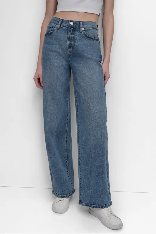 HIGH-RISE WIDE-LEG JEAN sold by DKNY