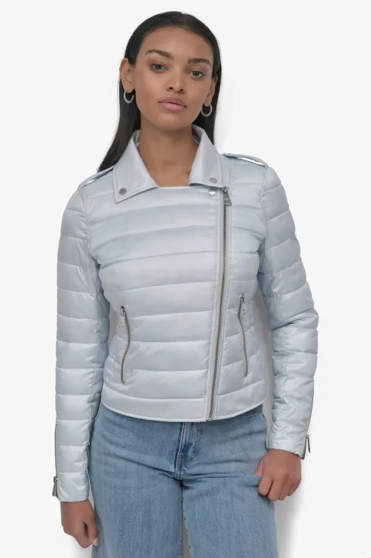 MOTO STYLE LIGHT WEIGHT PUFFER JACKET sold by DKNY