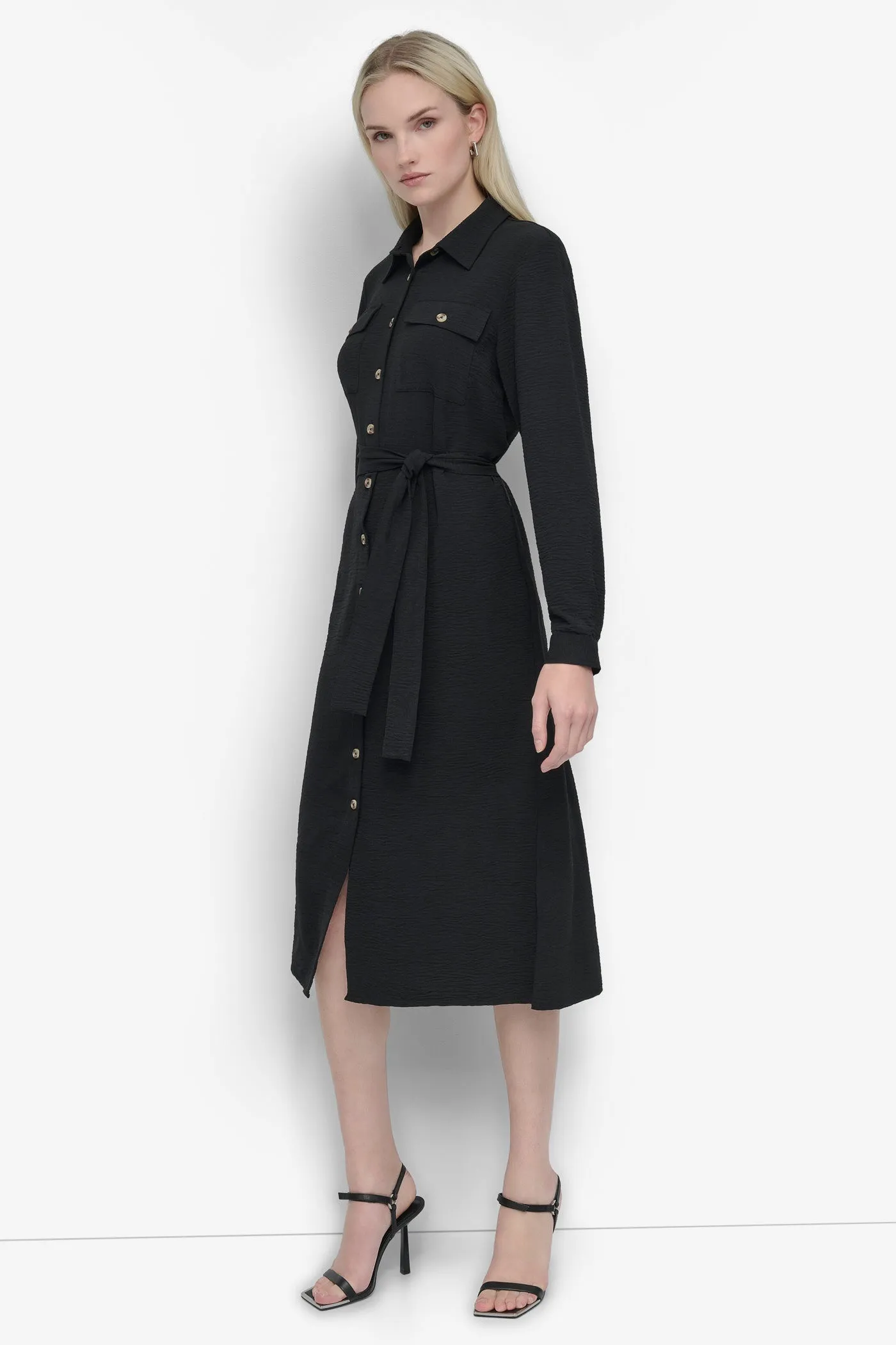 COLLARED BUTTON DRESS sold by DKNY product image thumbnail 3