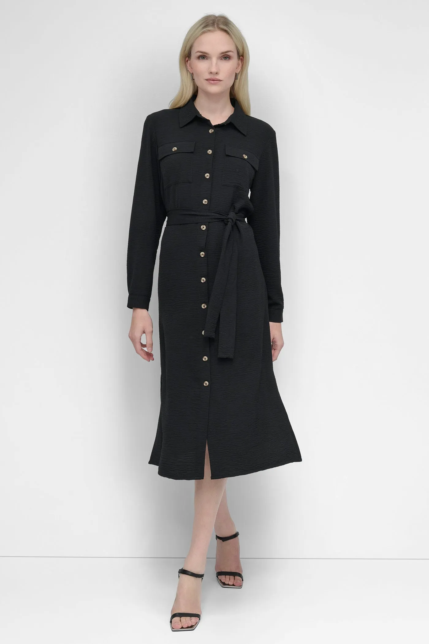 COLLARED BUTTON DRESS sold by DKNY