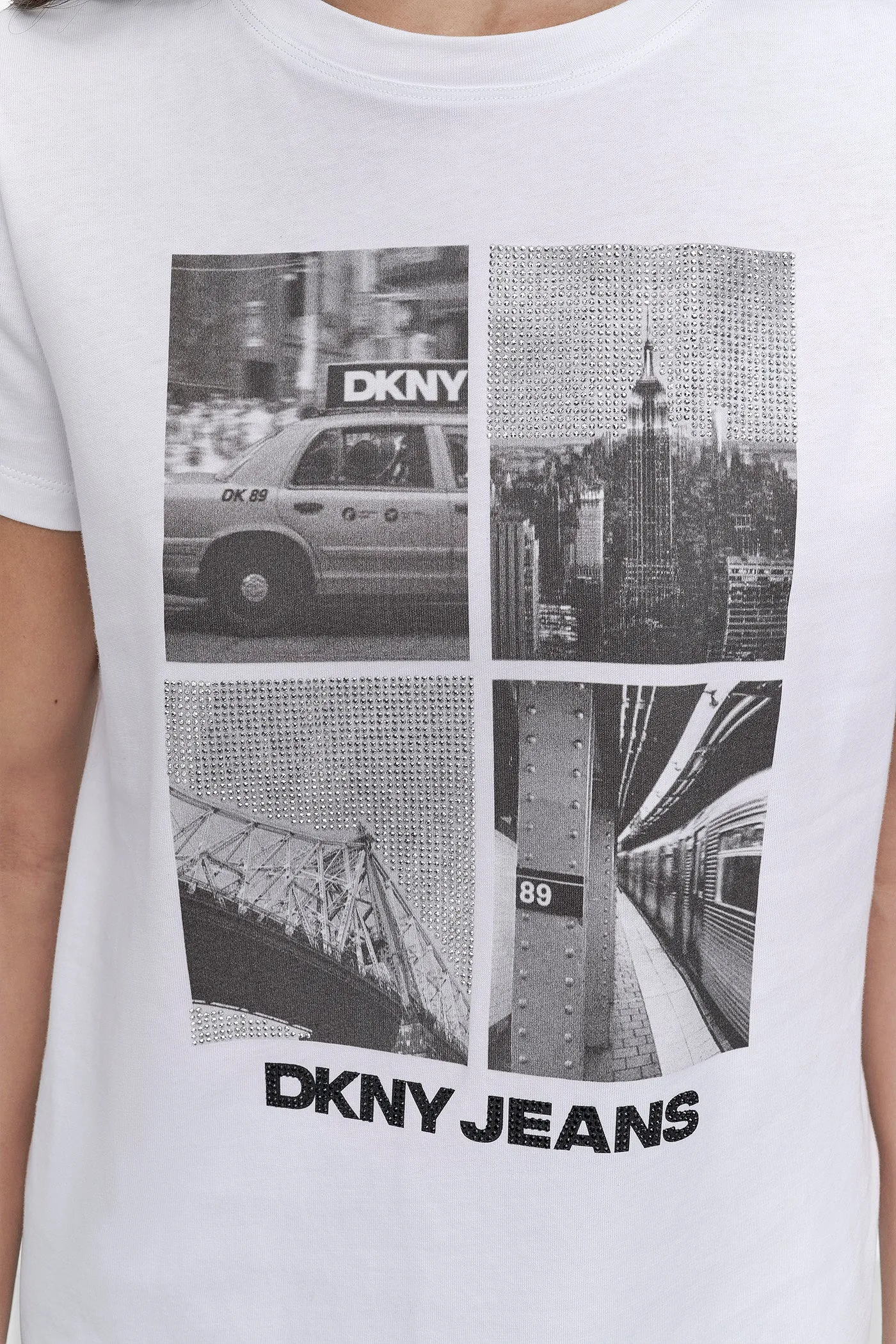 CRYSTAL EMBELLISHED CITYSCAPE GRAPHIC TEE sold by DKNY product image thumbnail 3