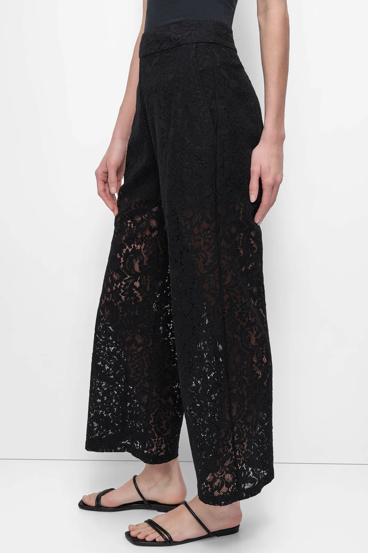 CROPPED LACE STRAIGHT LEG TROUSER sold by DKNY product image thumbnail 3