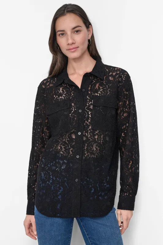 LACE UTILITY SHIRT sold by DKNY