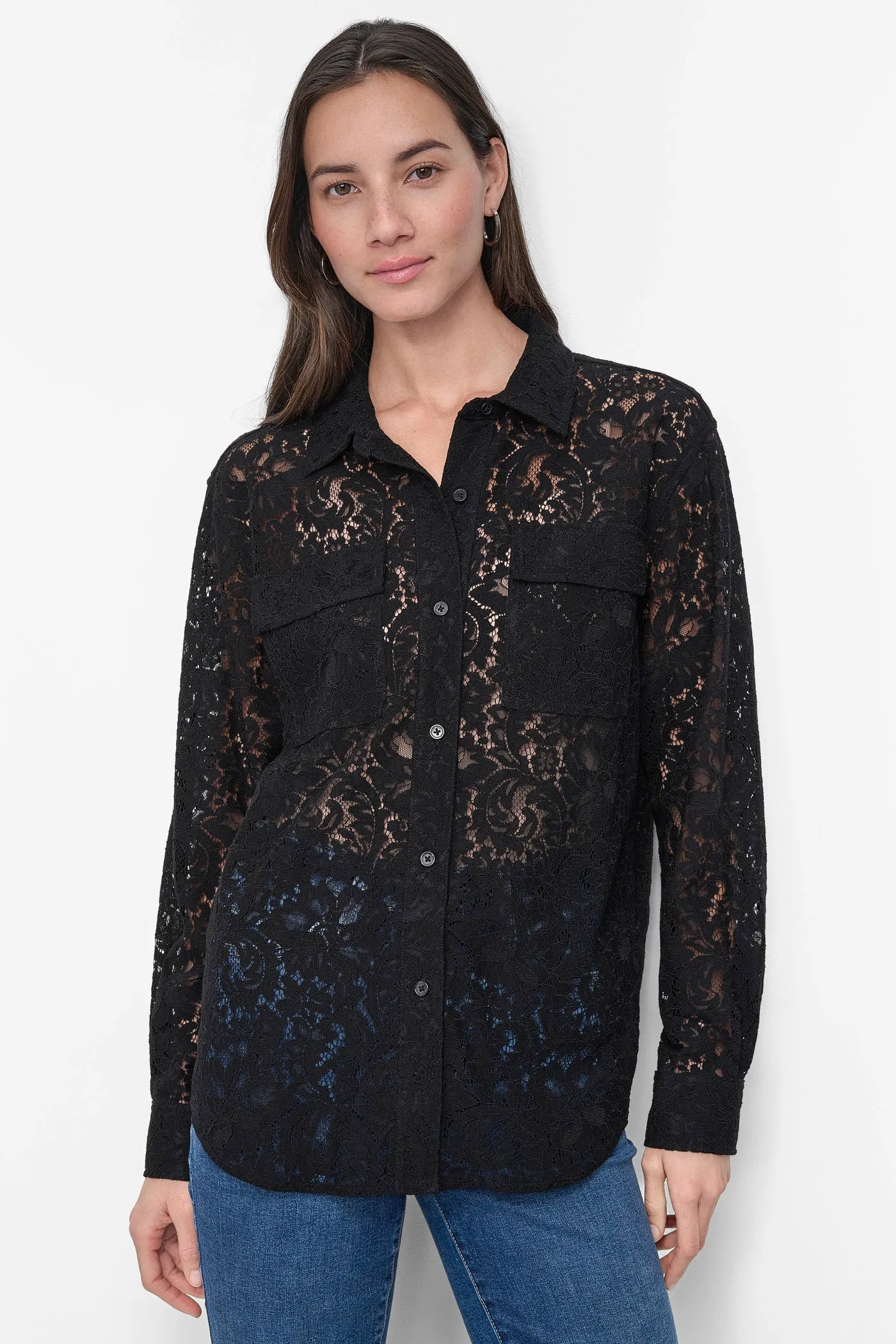 LACE UTILITY SHIRT sold by DKNY