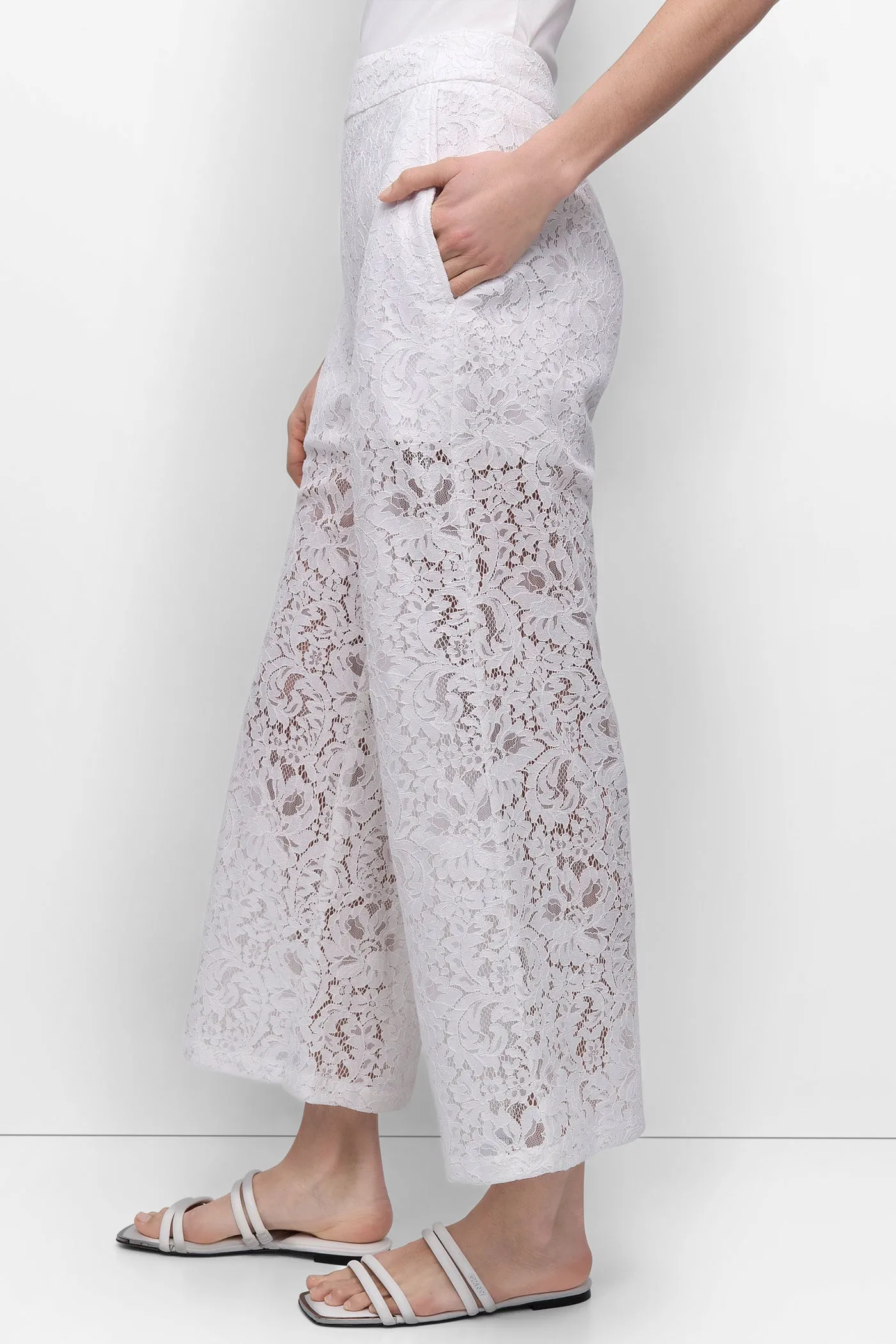 CROPPED LACE STRAIGHT LEG TROUSER sold by DKNY product image thumbnail 3