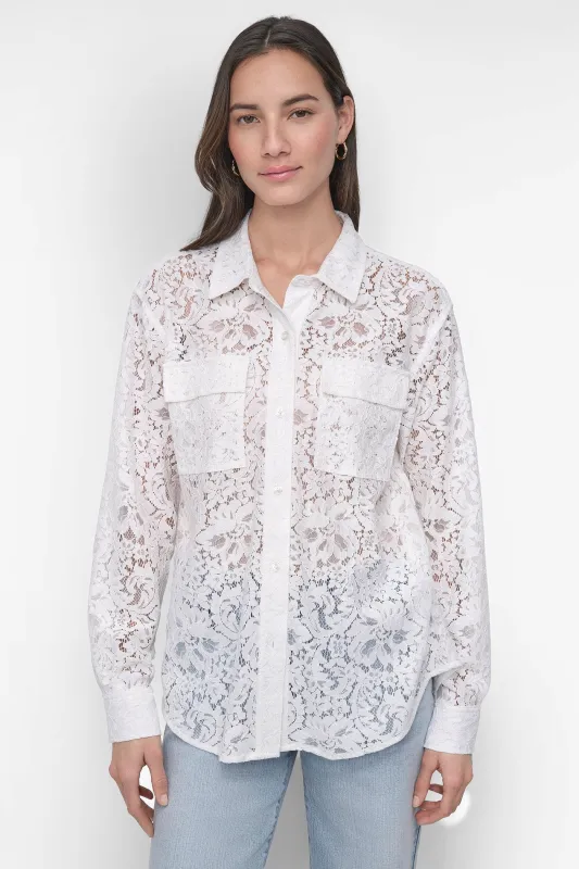 LACE UTILITY SHIRT sold by DKNY