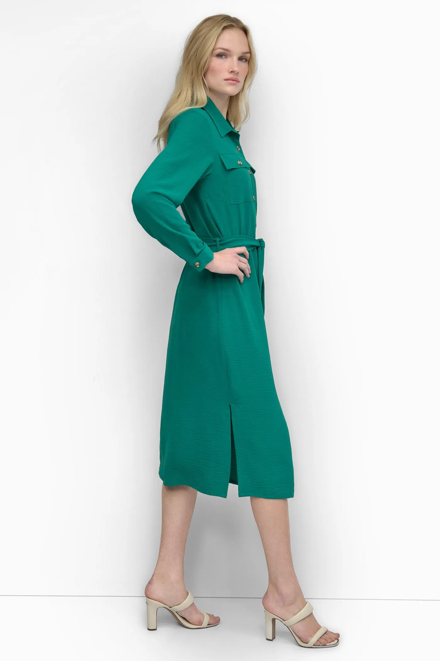 COLLARED BUTTON DRESS sold by DKNY product image thumbnail 3