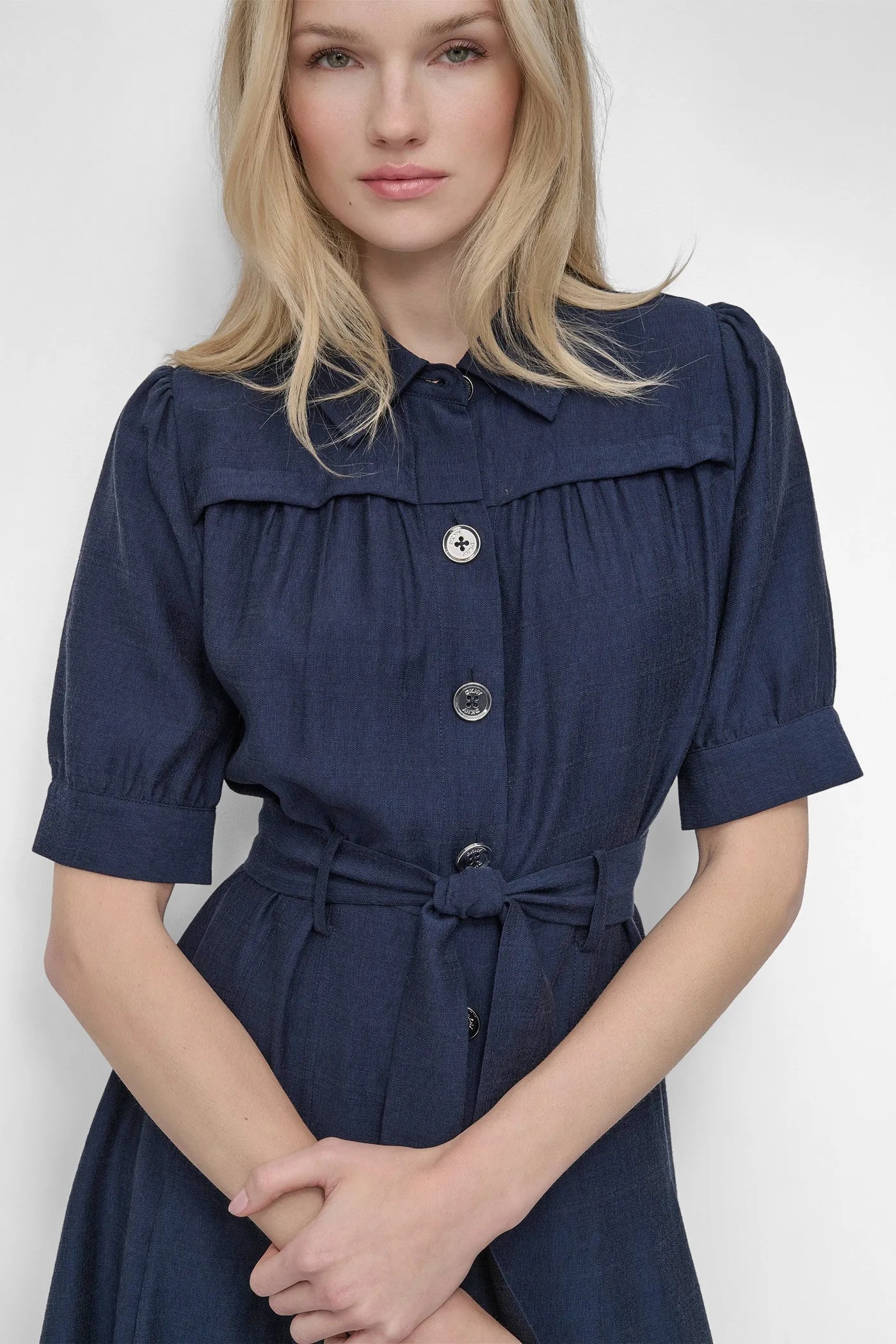 COLLAR BUTTON DOWN UITILITY DRESS sold by DKNY product image thumbnail 4