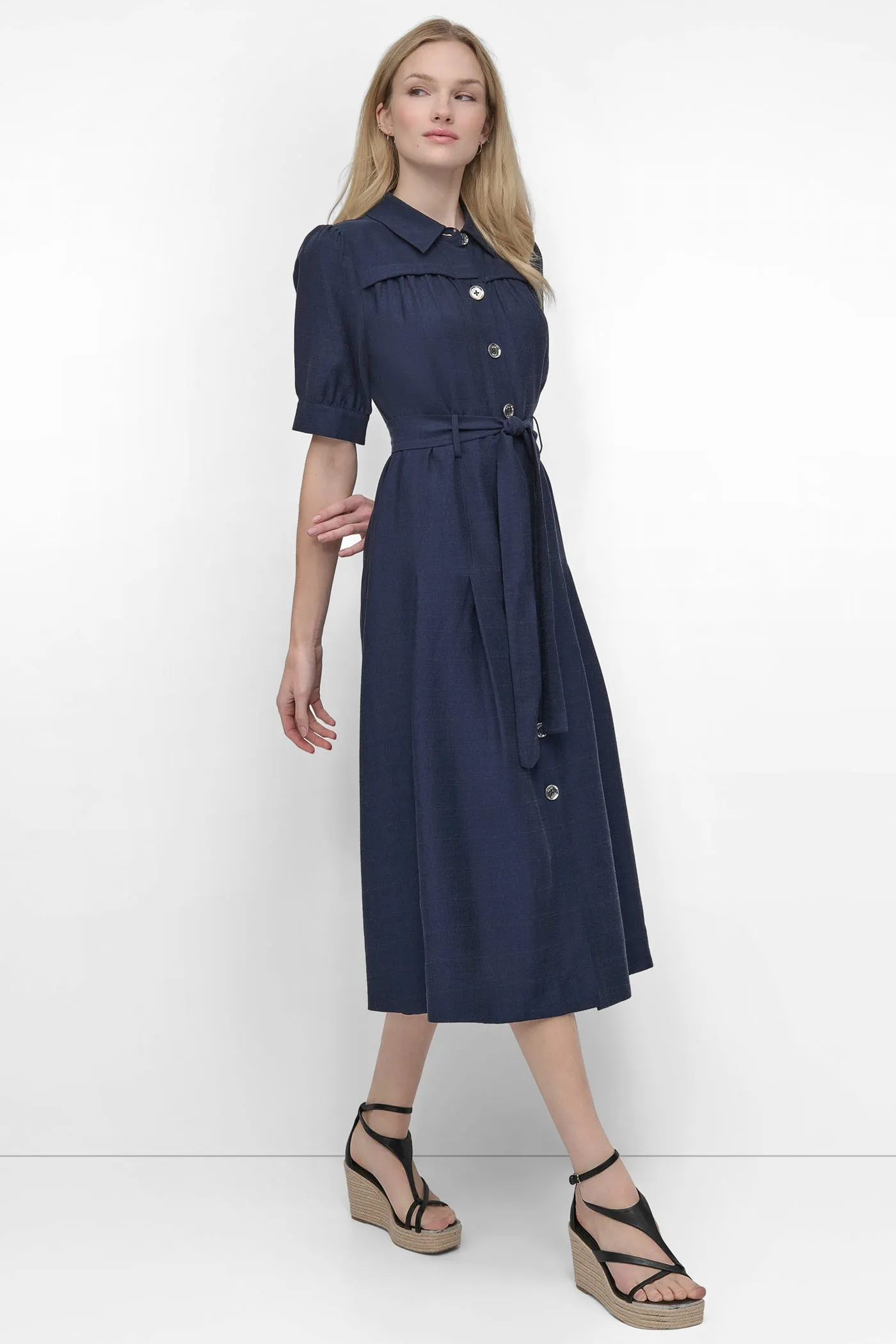COLLAR BUTTON DOWN UITILITY DRESS sold by DKNY product image thumbnail 3