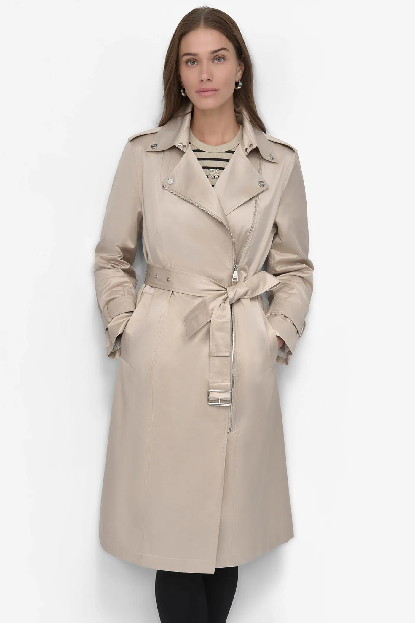 LONG BELTED TRENCH COAT sold by DKNY product image thumbnail 4