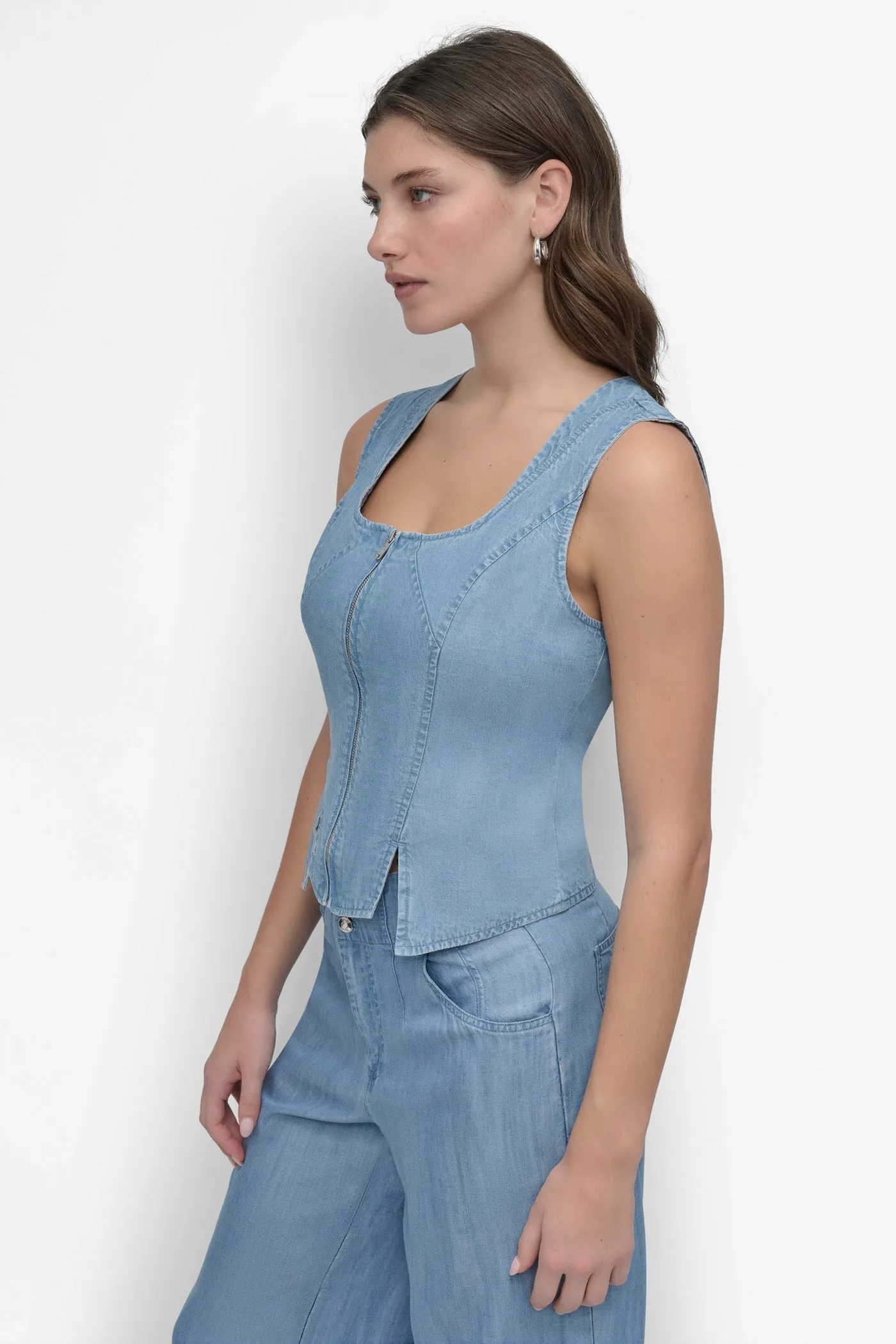 SLEEVELESS ZIP FRONT TENCEL sold by DKNY product image thumbnail 2