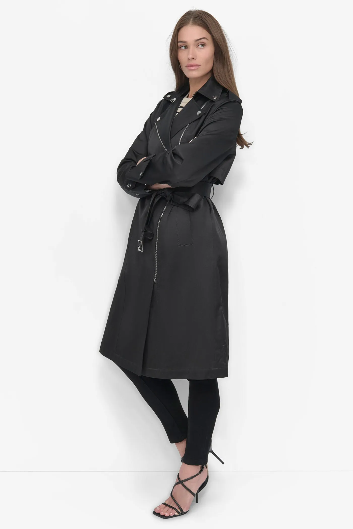 LONG BELTED TRENCH COAT sold by DKNY product image thumbnail 3