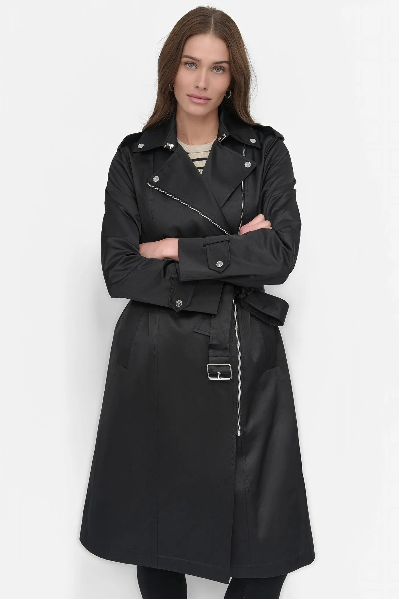 LONG BELTED TRENCH COAT sold by DKNY product image thumbnail 4