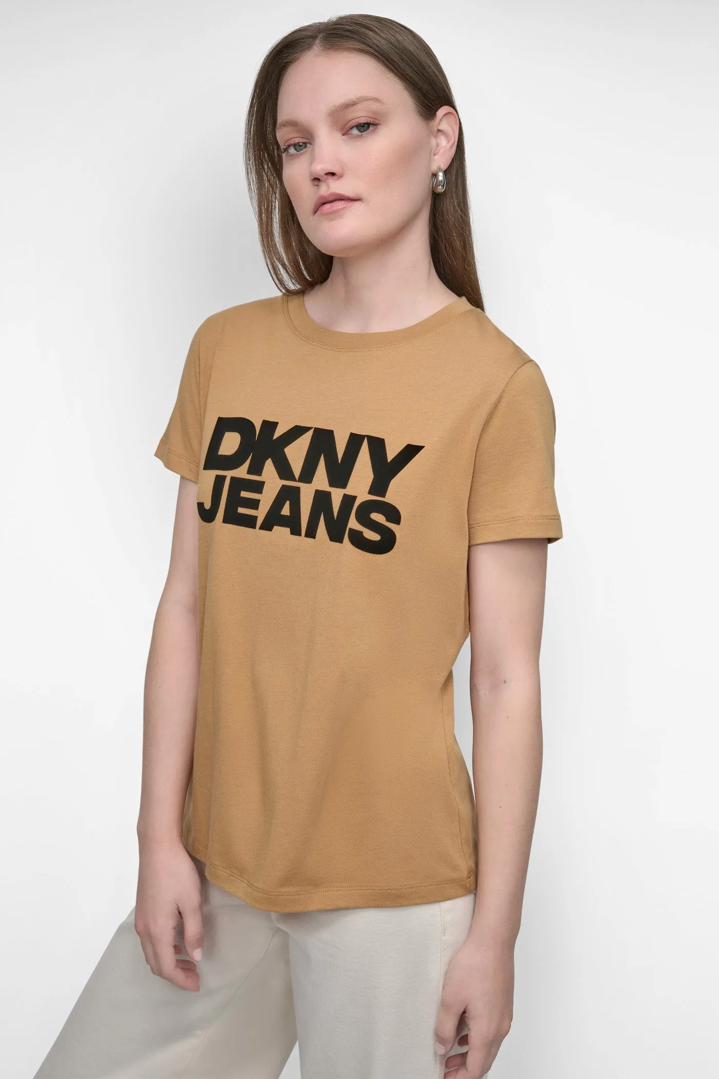 FLOCKED LOGO TEE sold by DKNY